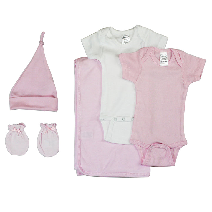 Newborn Baby Girl 5 Pc Layette Baby Shower Gift Emerald Clover