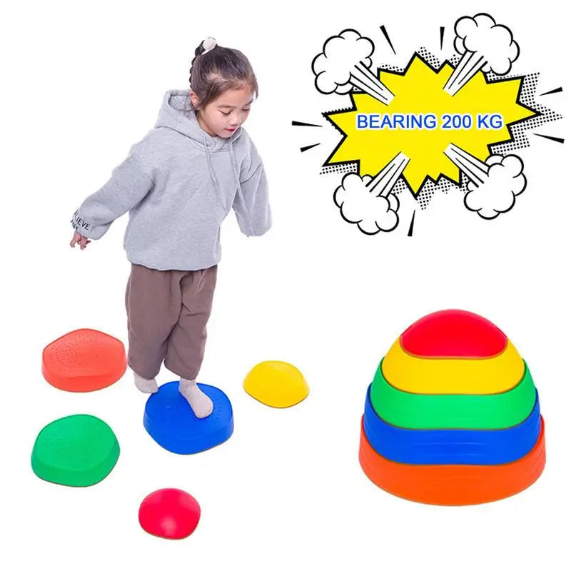 Kids Stepping Stones Training Children Balance Coordination Skills Toys Stap Stones Stacking For Kids Rainbow River Rock Childre Little Steps Baby Boutique