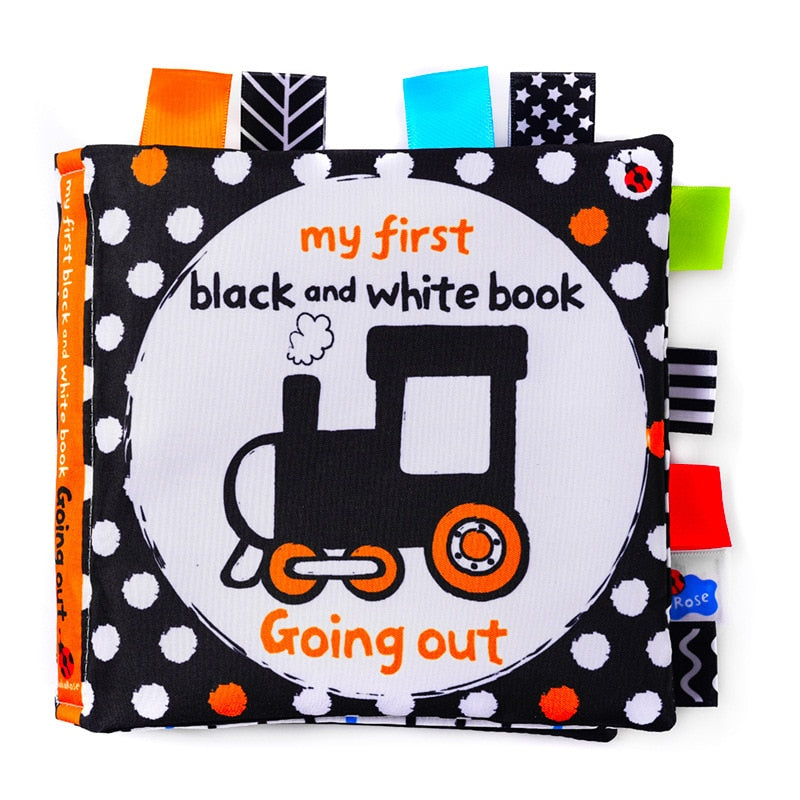 LakaRose Baby Black and White Label Cloth Book Newborn Infant Early Education Books Cloth Quiet Books eprolo