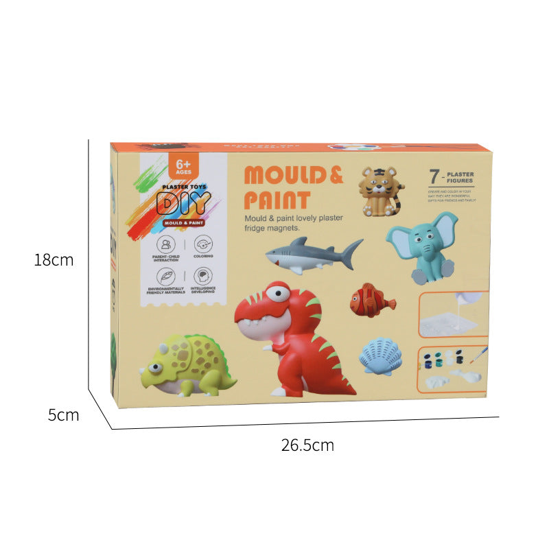 Children's Plaster Painting Set Handmade DIY Pouring Plaster Ceramic Magnets eprolo