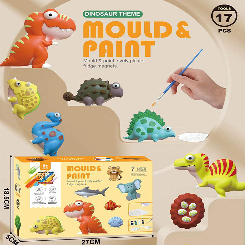 Children's Plaster Painting Set Handmade DIY Pouring Plaster Ceramic Magnets eprolo