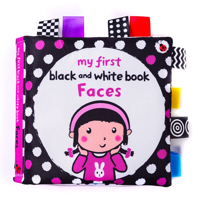 LakaRose Baby Black and White Label Cloth Book Newborn Infant Early Education Books Cloth Quiet Books eprolo