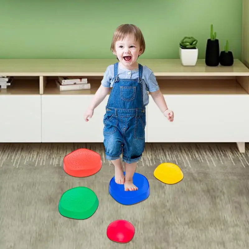 Kids Stepping Stones Training Children Balance Coordination Skills Toys Stap Stones Stacking For Kids Rainbow River Rock Childre Little Steps Baby Boutique