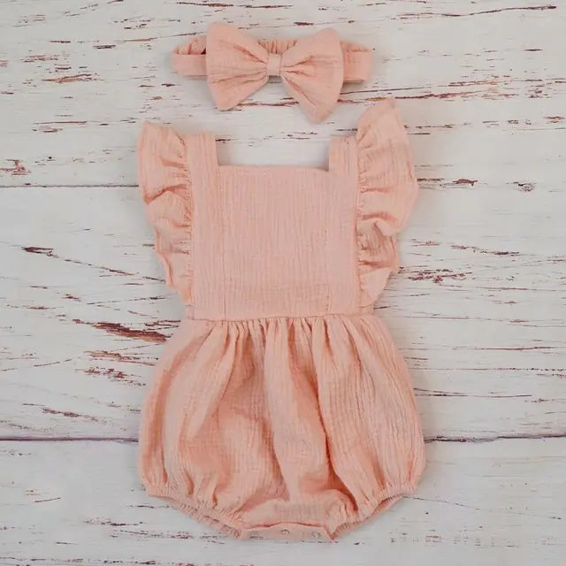 Organic Cotton Summer Baby Girl Rompers Little Steps Baby Boutique