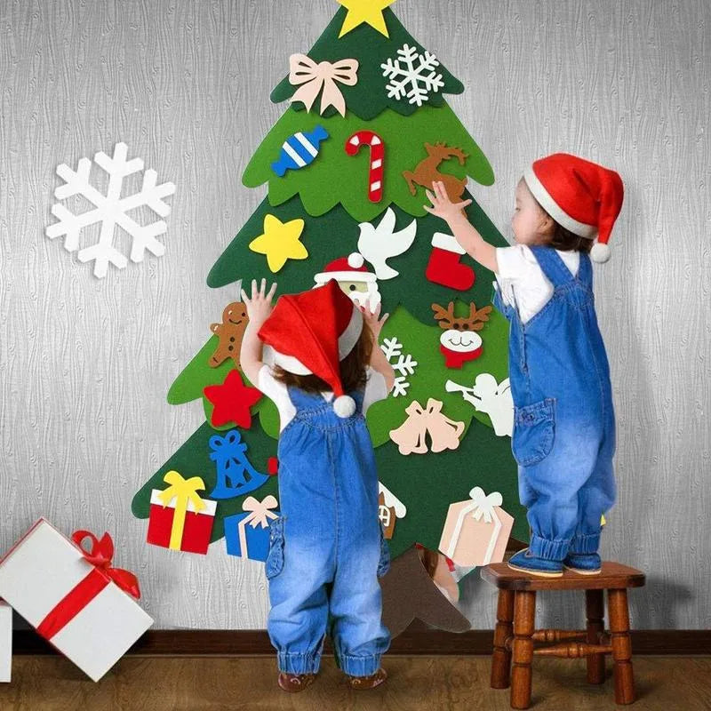 DIY Montessori Felt Wall Christmas Tree with Ornaments For Kids Little Steps Baby Boutique