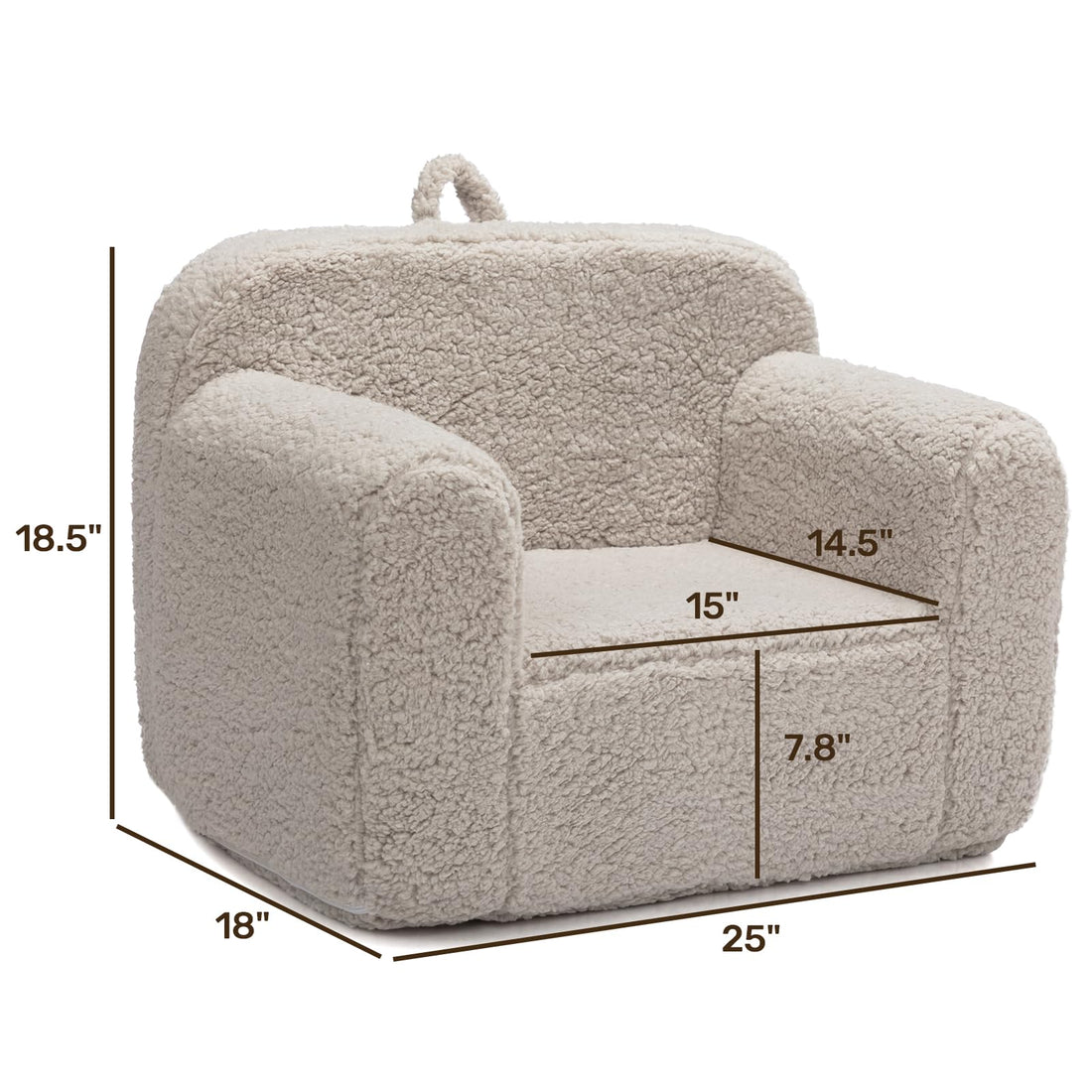 ALIMORDEN Kids Ultra-Soft Snuggle Foam Filled Chair, Toddler Cuddly Sherpa Reading Couch for Boys and Girls, Light Grey ALIMORDEN