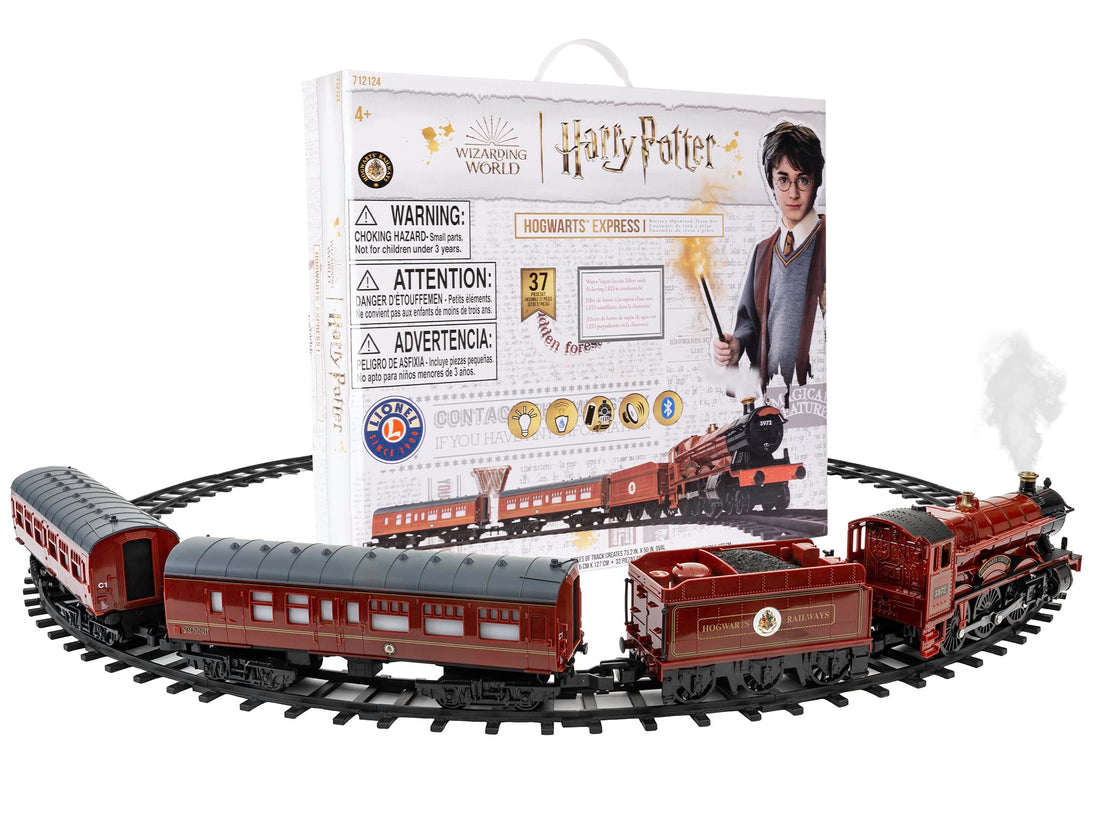 Lionel Battery-Operated Hogwarts Express Toy Train Set with Bluetooth, Locomotive, Train Cars, & Track with Authentic Train Sounds, Lights, & Water Vapor Smoke Effects for Kids 4+ Lionel