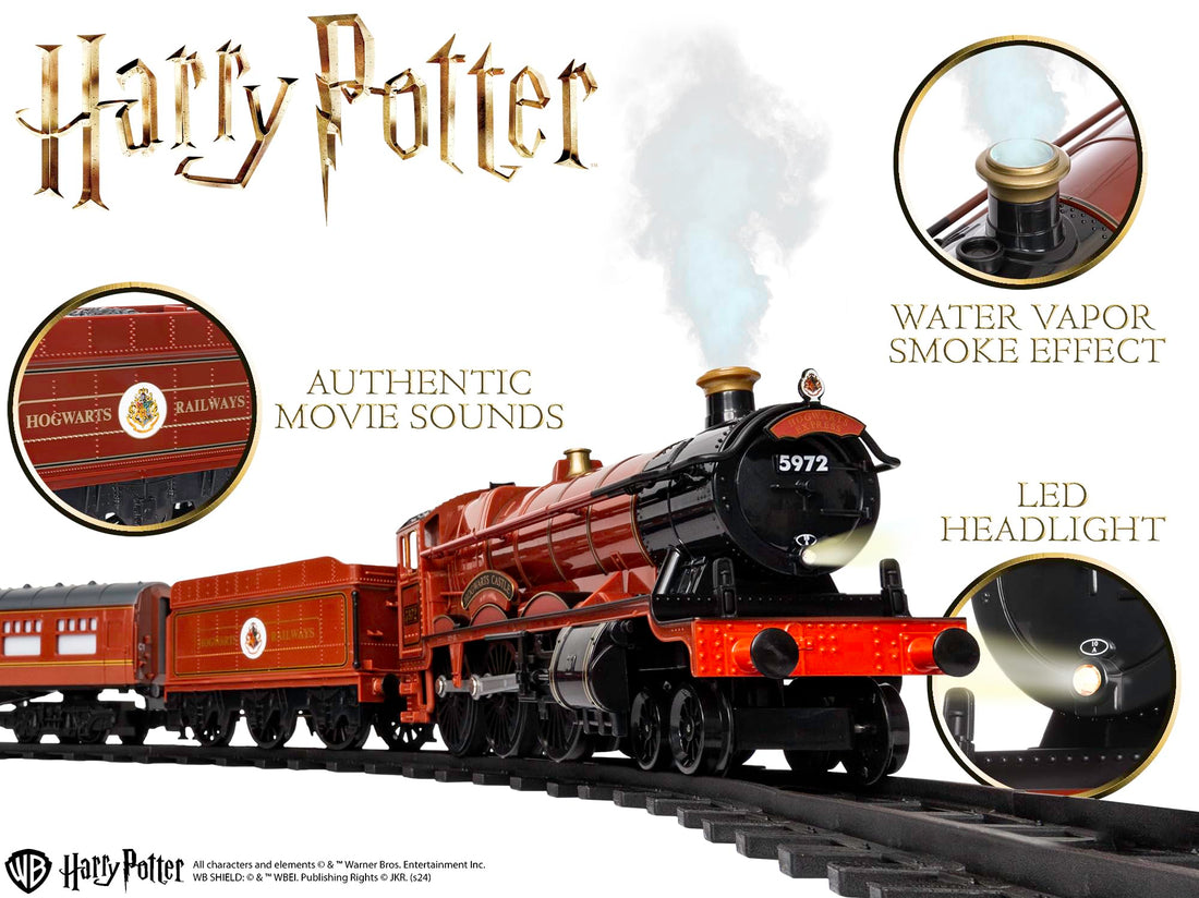 Lionel Battery-Operated Hogwarts Express Toy Train Set with Bluetooth, Locomotive, Train Cars, & Track with Authentic Train Sounds, Lights, & Water Vapor Smoke Effects for Kids 4+ Lionel