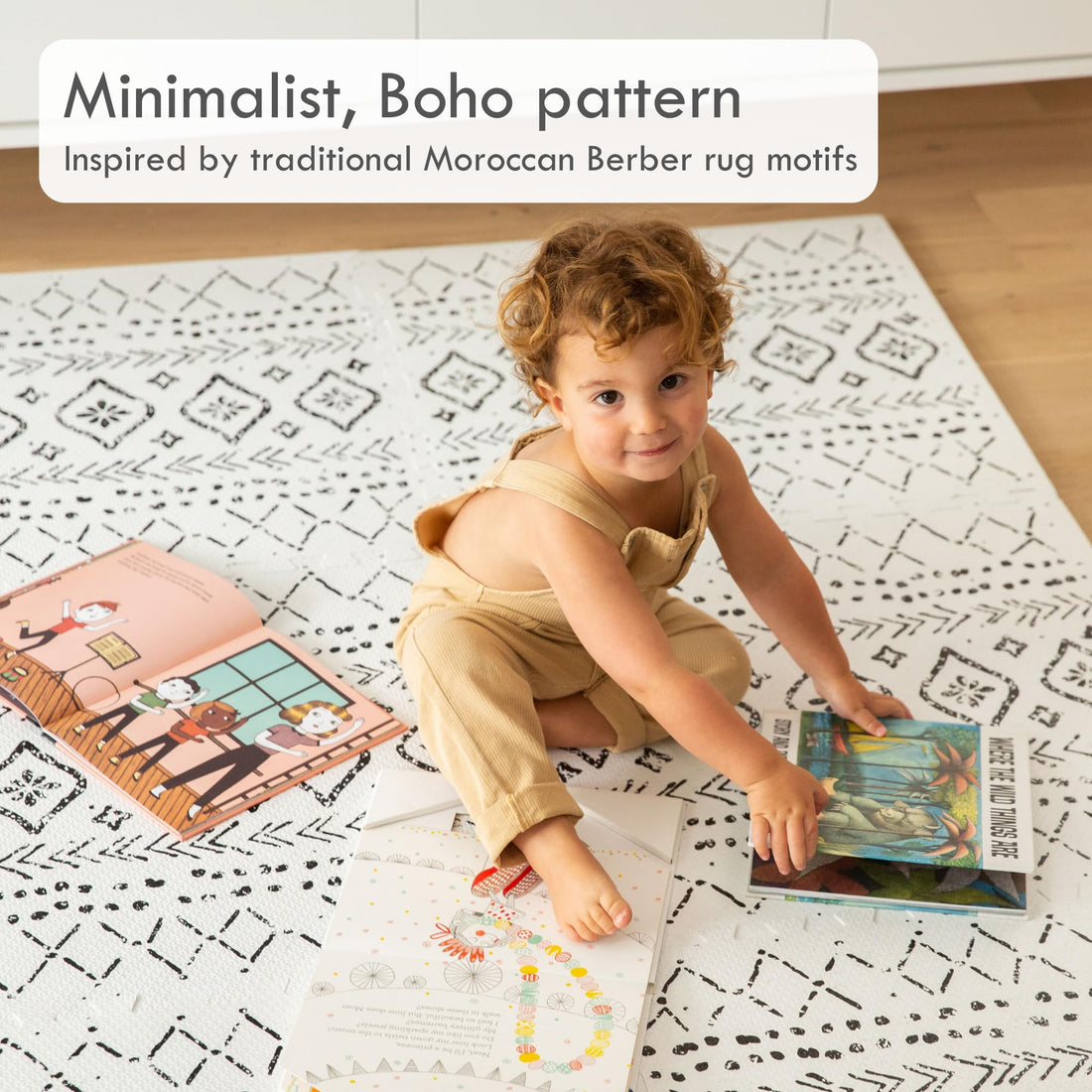 Lillefolk Baby Foam Play Mat - Baby Playmat | Tiles for Kids Interlocking Mat - Foam Baby Mat for Babies & Toddlers - Non Toxic Play Mat for Baby Tummy Time Mat 6x4ft Boho Lillefolk