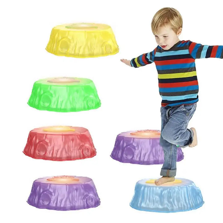 Light Up Stepping Stones For Kids Training Children Balance Coordination Skills Toys Step Stones Stacking For Kids Outdoor Toy for Kids Little Steps Baby Boutique