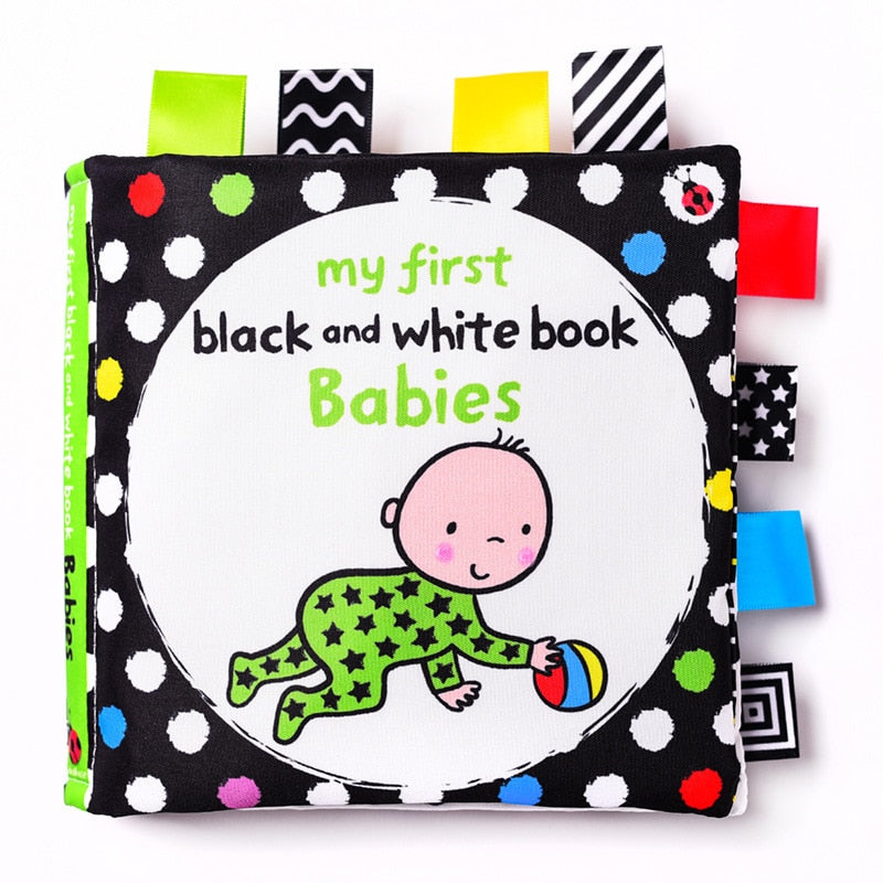 LakaRose Baby Black and White Label Cloth Book Newborn Infant Early Education Books Cloth Quiet Books eprolo