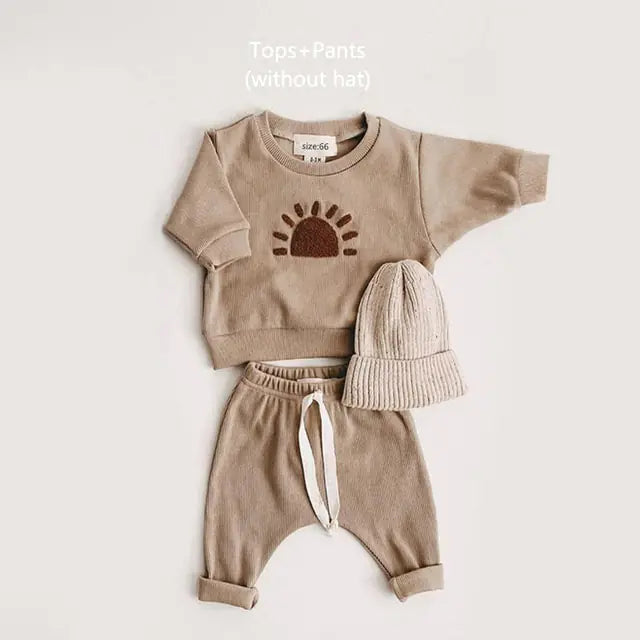 Cotton Baby Sweatsuit and Hat Little Steps Baby Boutique