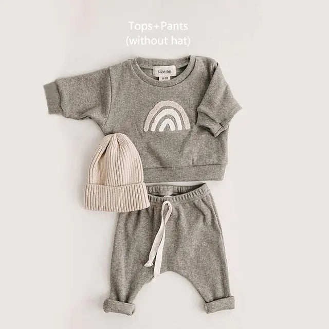 Cotton Baby Sweatsuit and Hat Little Steps Baby Boutique