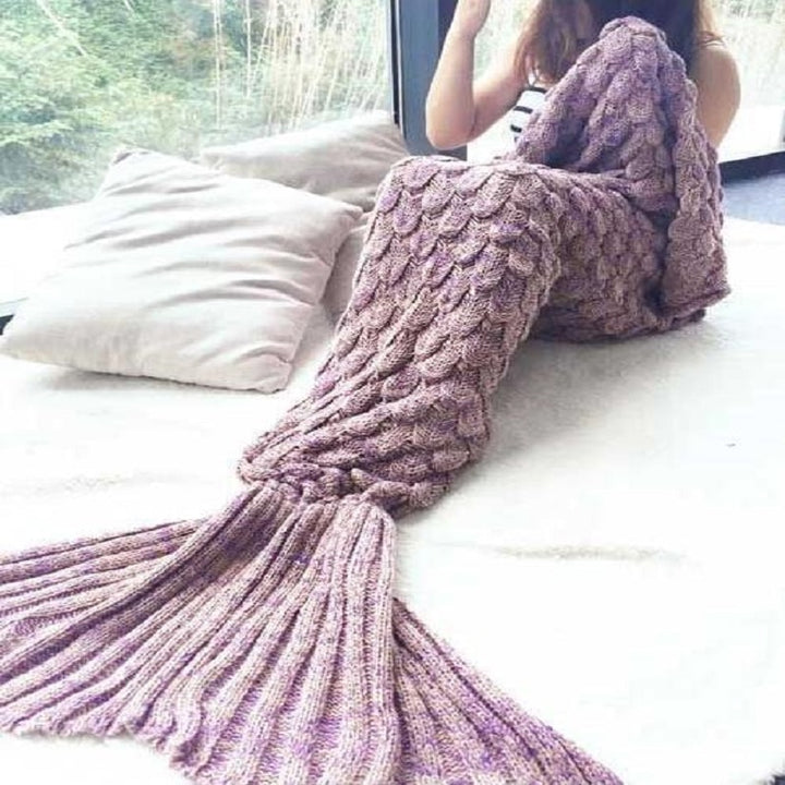 Mermaid Blanket Blankets Knitting Fish Tail Blanket Sofa Cover Birthday Gifts For Girls eprolo