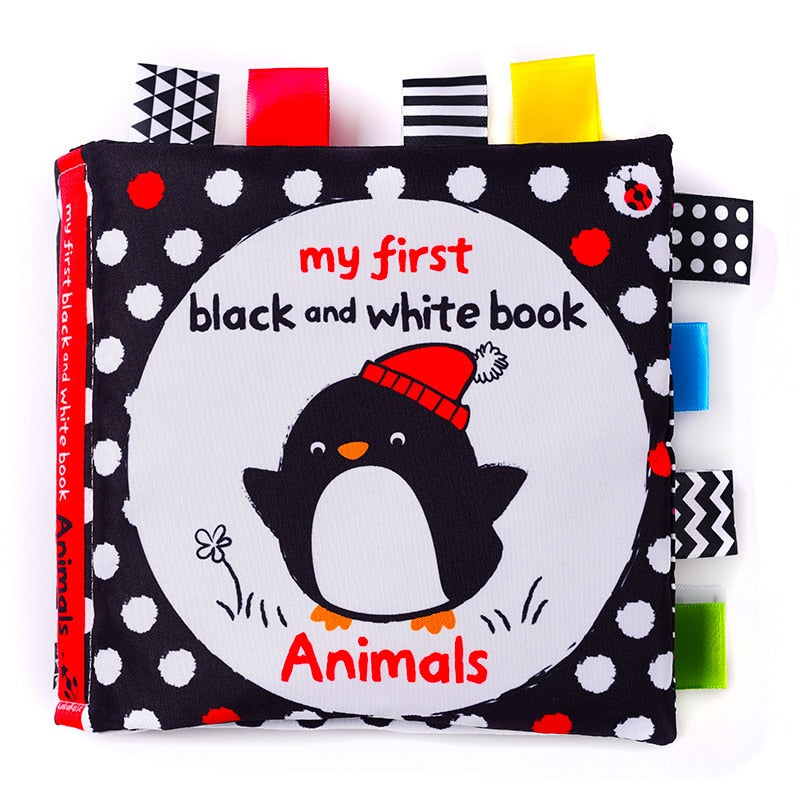 LakaRose Baby Black and White Label Cloth Book Newborn Infant Early Education Books Cloth Quiet Books eprolo