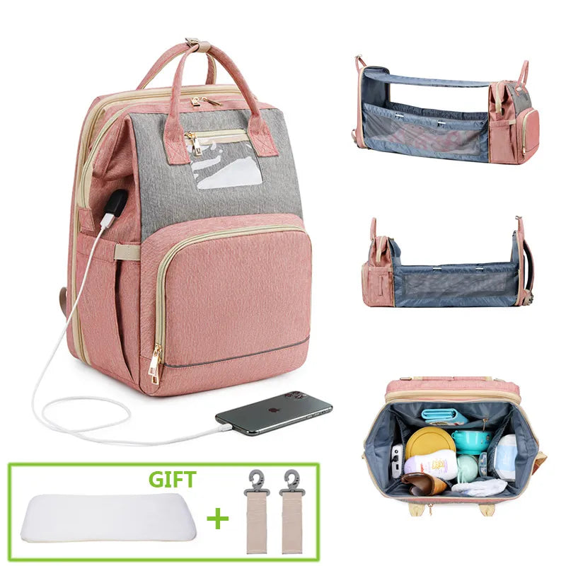 Diaper Bag Moms and Dads Backpack Multifunctional Baby Bed Bags Maternity Nursing Handbag  Stroller Bag Drop Ship eprolo