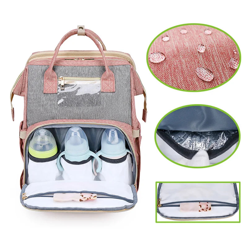 Diaper Bag Moms and Dads Backpack Multifunctional Baby Bed Bags Maternity Nursing Handbag  Stroller Bag Drop Ship eprolo