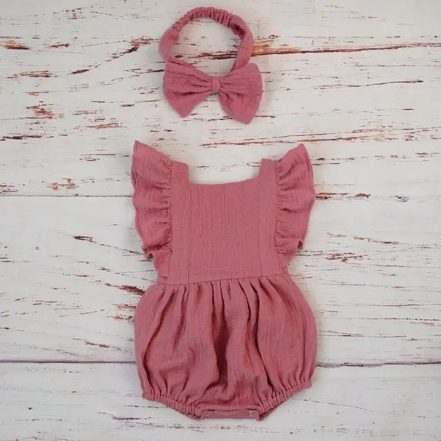 Organic Cotton Summer Baby Girl Rompers Little Steps Baby Boutique