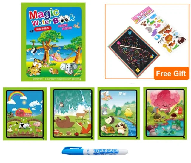 Magic Water Drawing Coloring  Book Little Steps Baby Boutique