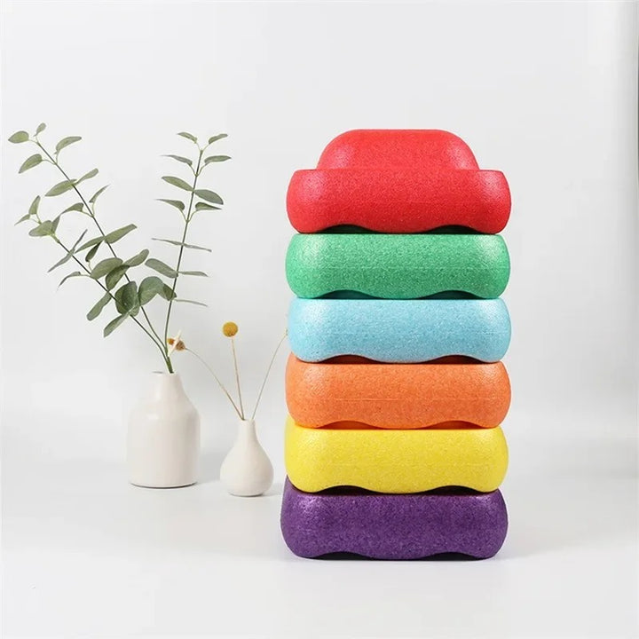 Stacking Balance Stepping Foam Stone Circles for Kids (Set of 6) Little Steps Baby Boutique