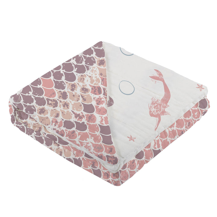 100% Bamboo Muslin Mermaids and Scales Blanket/Swaddle Lavender Charlie