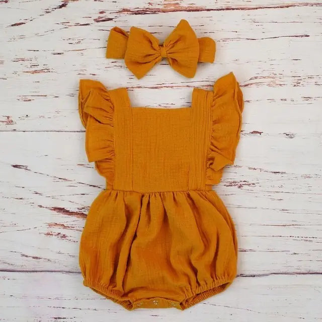 Organic Cotton Summer Baby Girl Rompers Little Steps Baby Boutique