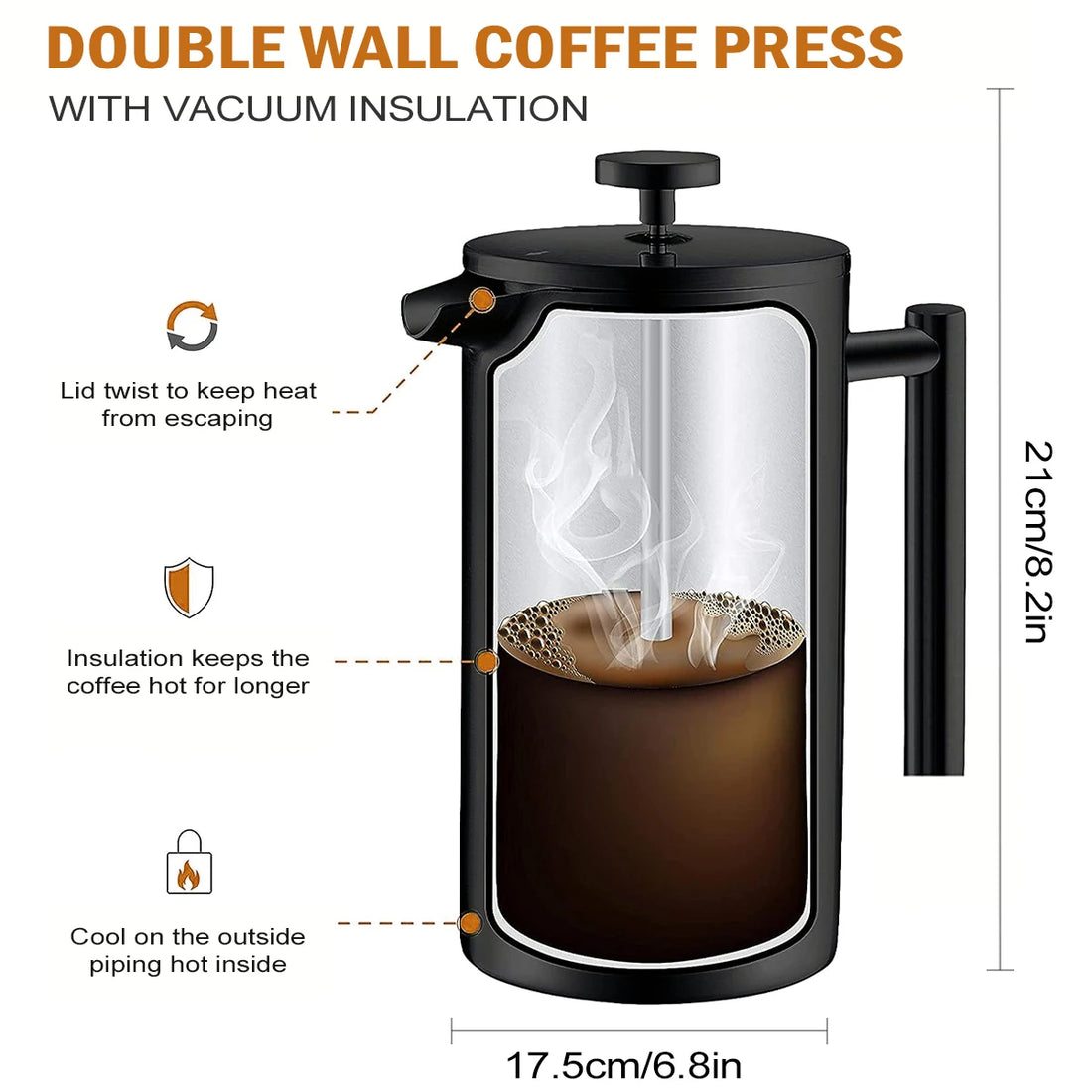 French Coffee Press - Stainless Steel Everyday Non-Essentials