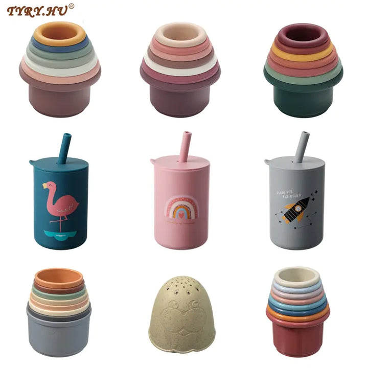 Baby Soft Silicone Stacking Cups Little Steps Baby Boutique