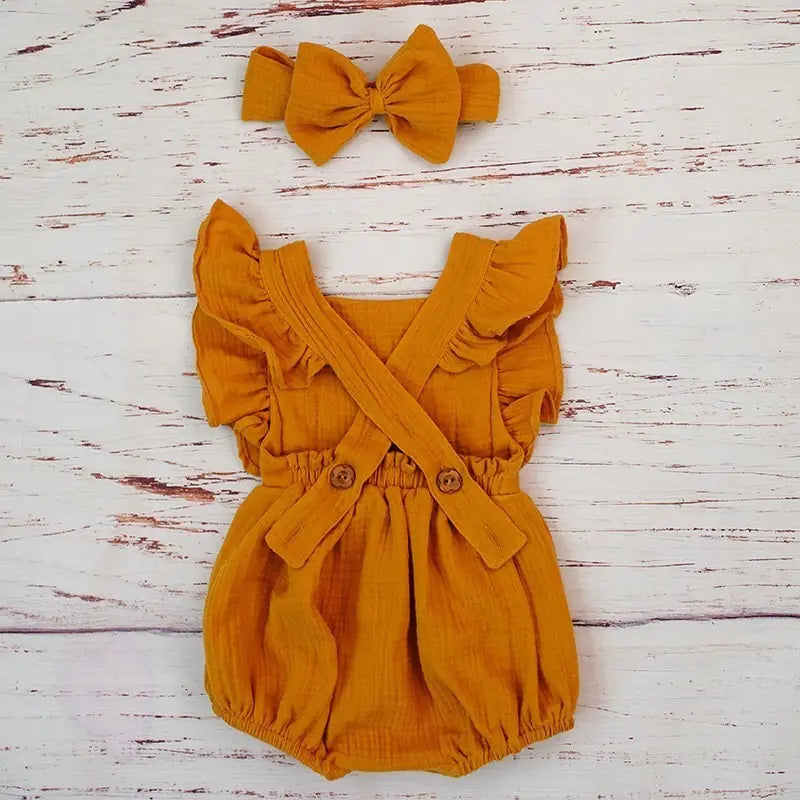 Organic Cotton Summer Baby Girl Rompers Little Steps Baby Boutique