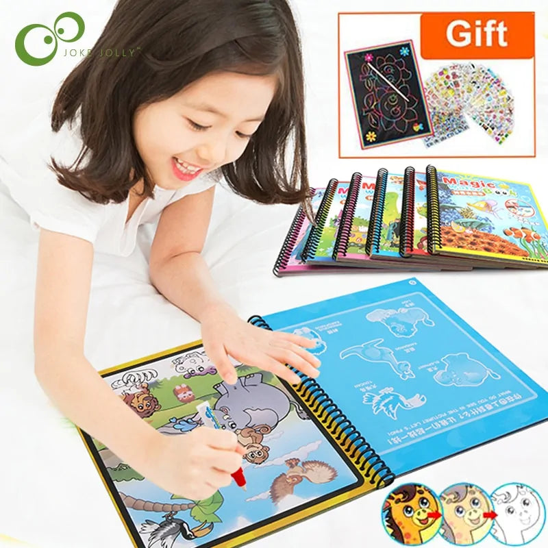 Magic Water Drawing Coloring  Book Little Steps Baby Boutique