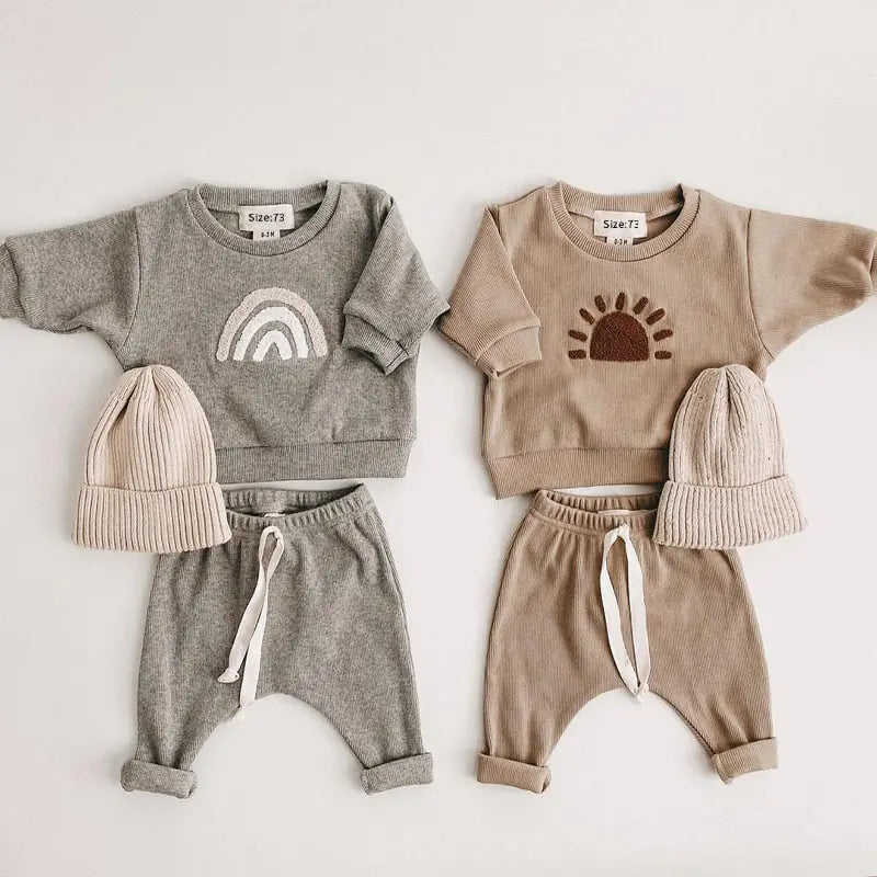 Cotton Baby Sweatsuit and Hat Little Steps Baby Boutique